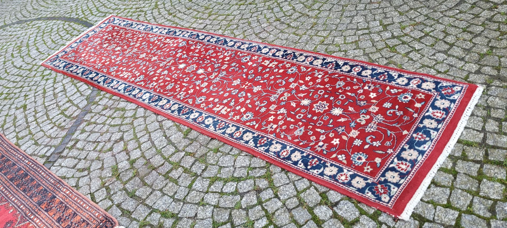 Runner Rug Indo Keshan, 80x315 cm, red, wool, India - 131309