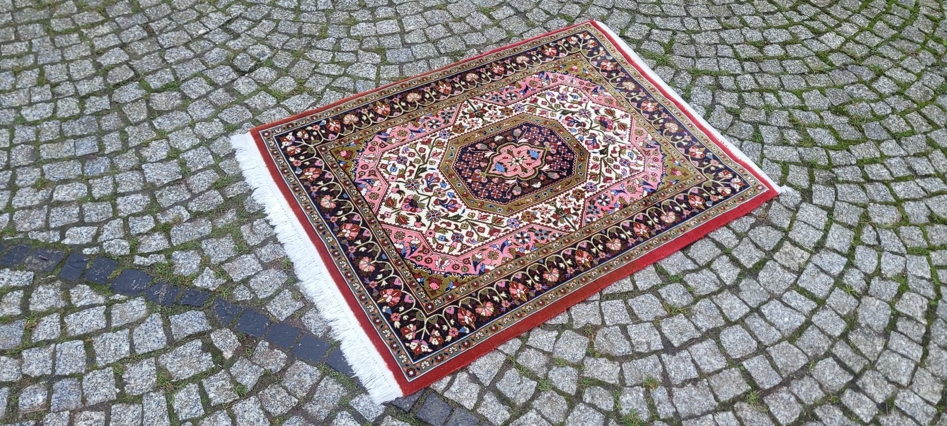 Dywan Ghom, 120x85 cm, multikolor, jedwab wełna, Iran - 131584