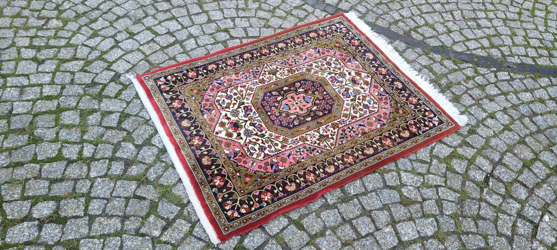 Dywan Ghom, 120x85 cm, multikolor, jedwab wełna, Iran - 131581