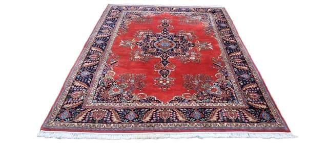 Rug Kashmar, red, wool, India, early 20th c. - DIMENSION