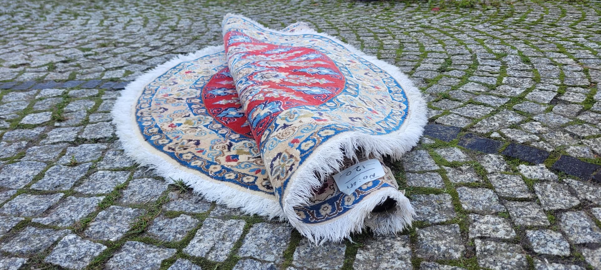 Dywan Nain, okrągły 125x125 cm, multikolor, wełna, jedwabiem, Iran - 131787