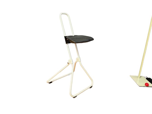 Stołek, ivory white, czarny, Niemcy, lata 90. - WYMIARY