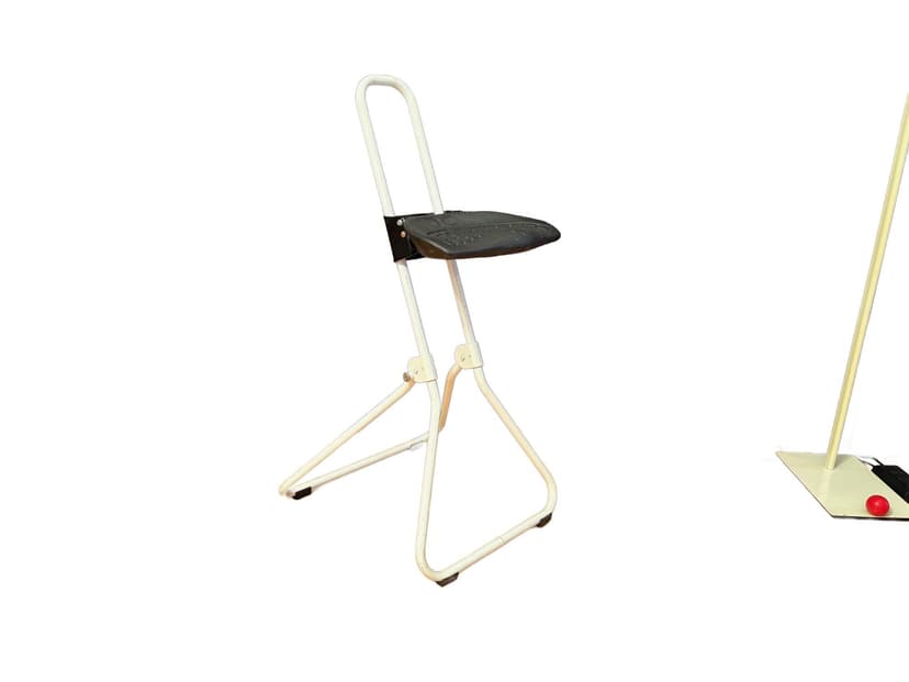 Stołek, ivory white, czarny, Niemcy, lata 90.