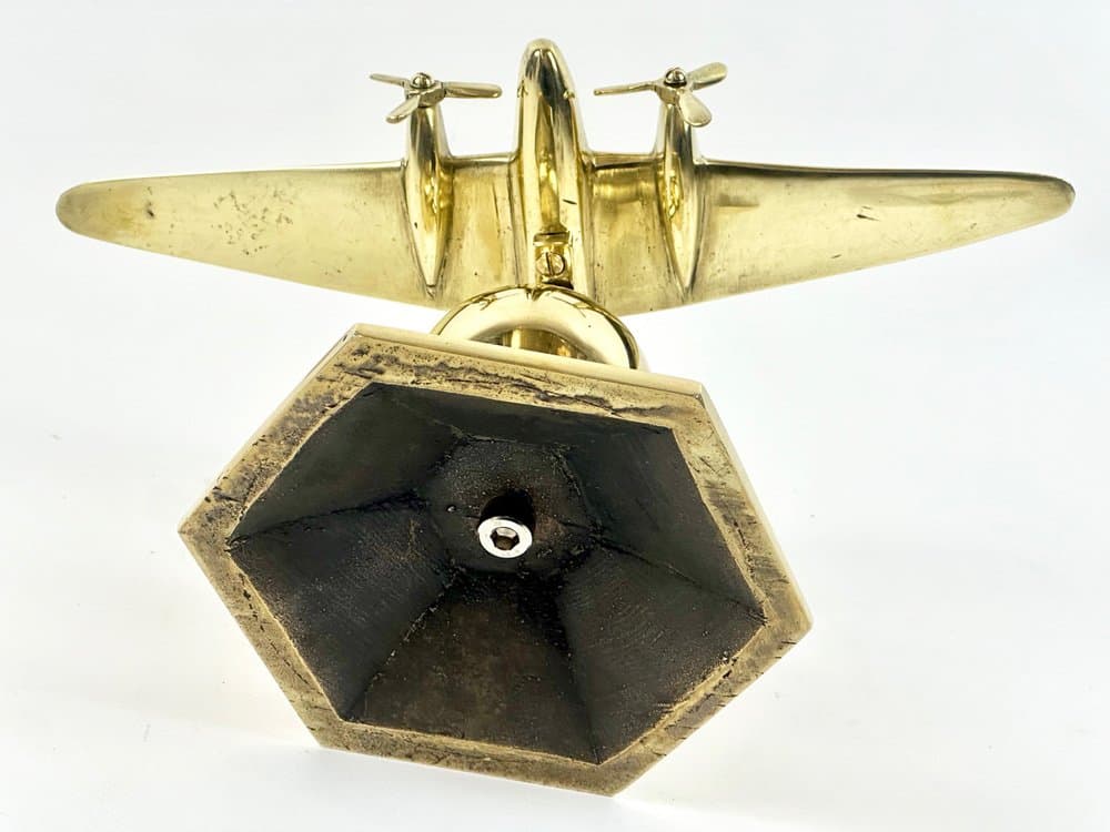 Model biurkowy samolotu Mosquito, złoty, mosiądz, Wielka Brytania, lata 40. - 149604