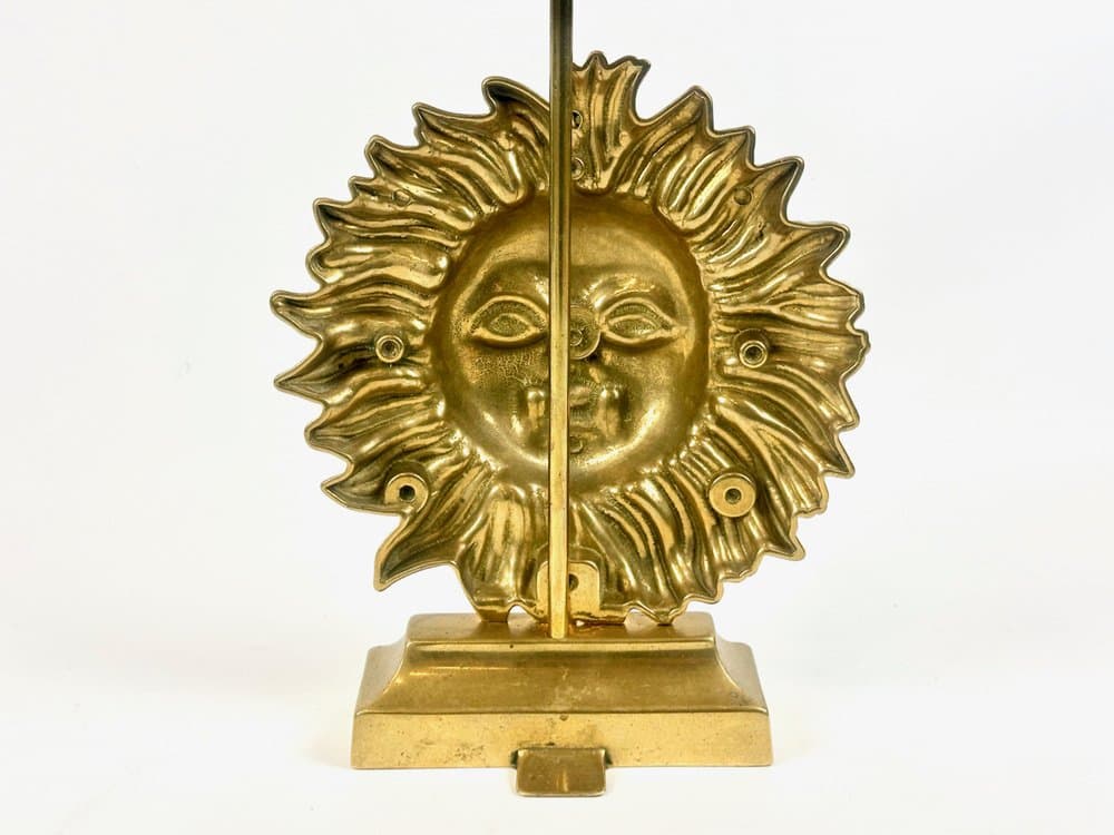 Stoper do drzwi Sun Face, złoty, mosiądz, Indie, lata 70. - 149625