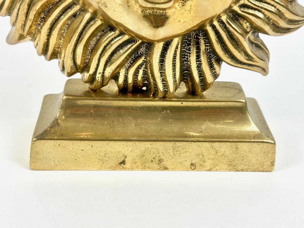 Stoper do drzwi Sun Face, złoty, mosiądz, Indie, lata 70. - 149624