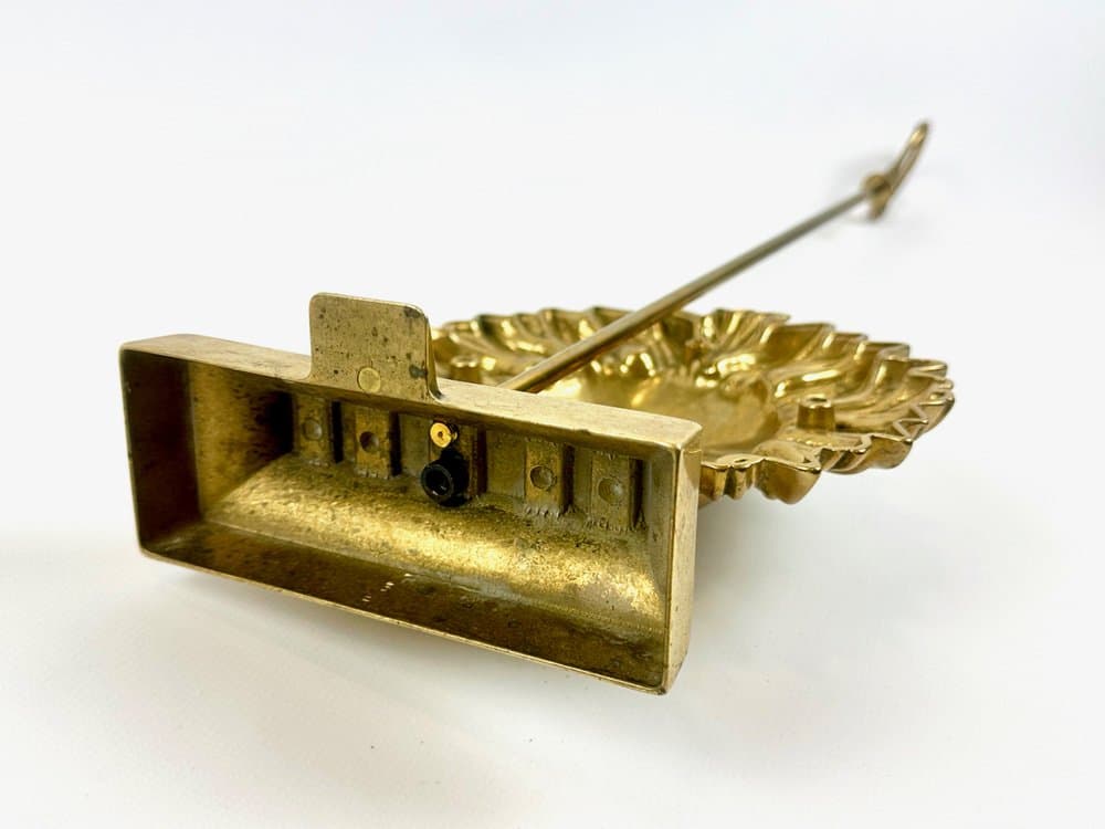 Stoper do drzwi Sun Face, złoty, mosiądz, Indie, lata 70. - 149621