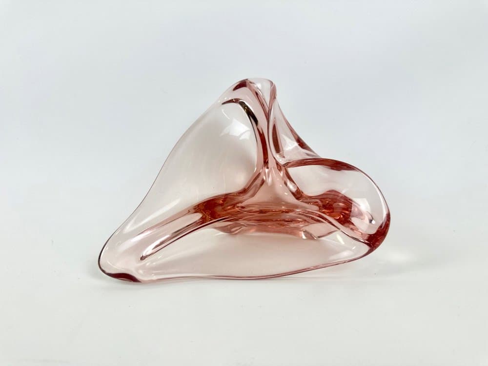 Popielniczka, różowy, szkło, proj. J. Hospodka, Czechosłowacja, lata 60. - 149663