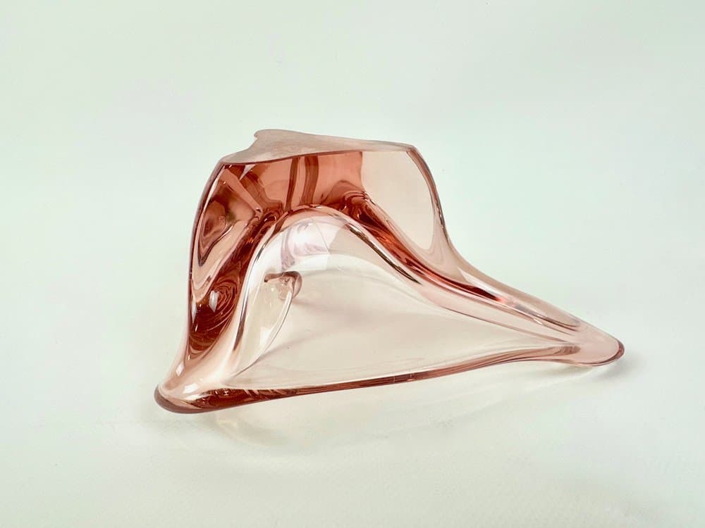 Popielniczka, różowy, szkło, proj. J. Hospodka, Czechosłowacja, lata 60. - 149666