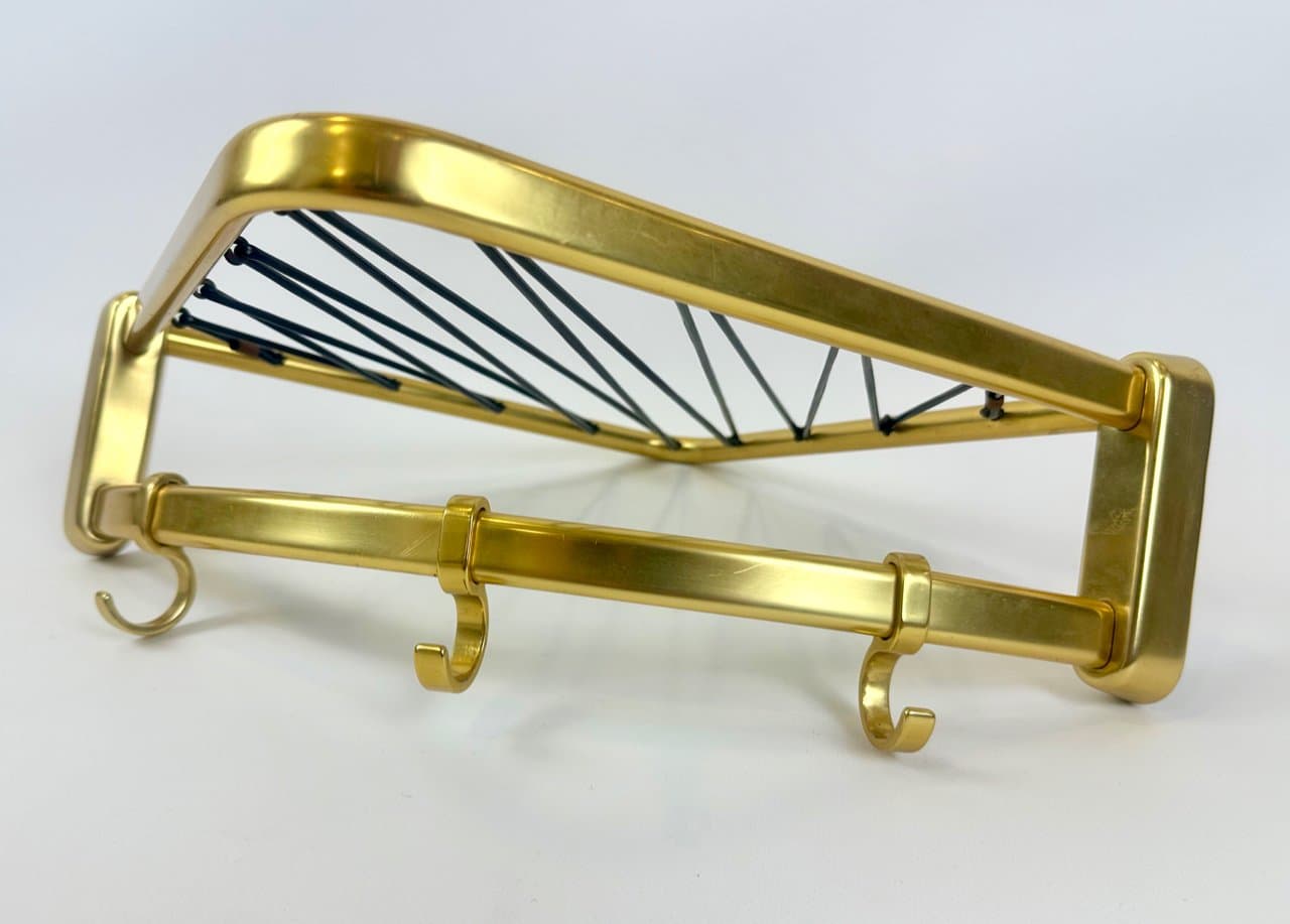 Corner coat and hat rack, gold aluminium, Germany, 1960s. - 149691