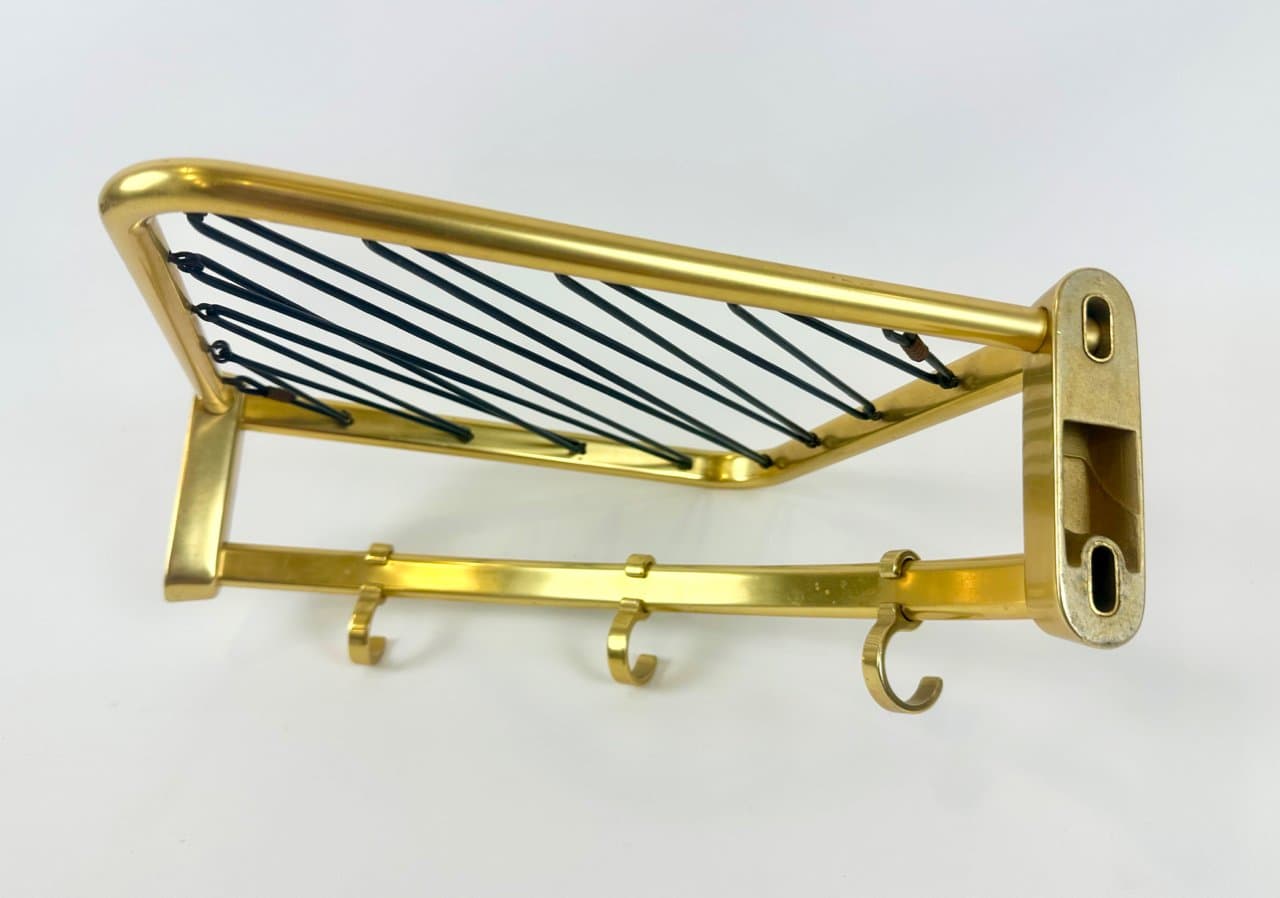 Corner coat and hat rack, gold aluminium, Germany, 1960s. - 149693