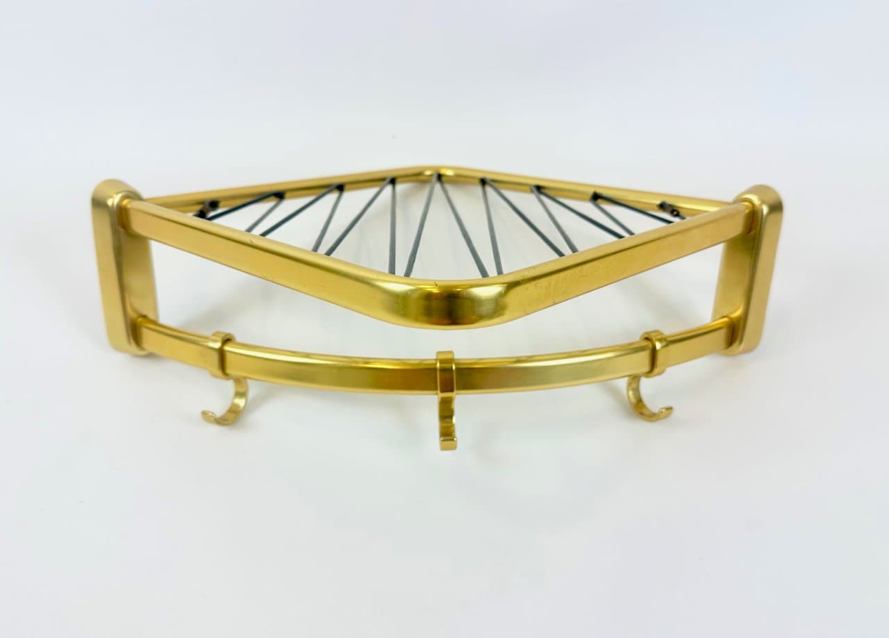 Corner coat and hat rack, gold aluminium, Germany, 1960s. - 149689