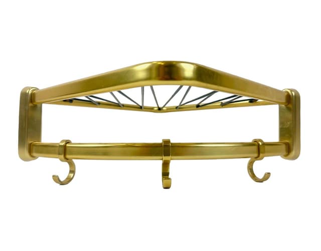 Corner coat and hat rack, gold aluminium, Germany, 1960s. - DIMENSION