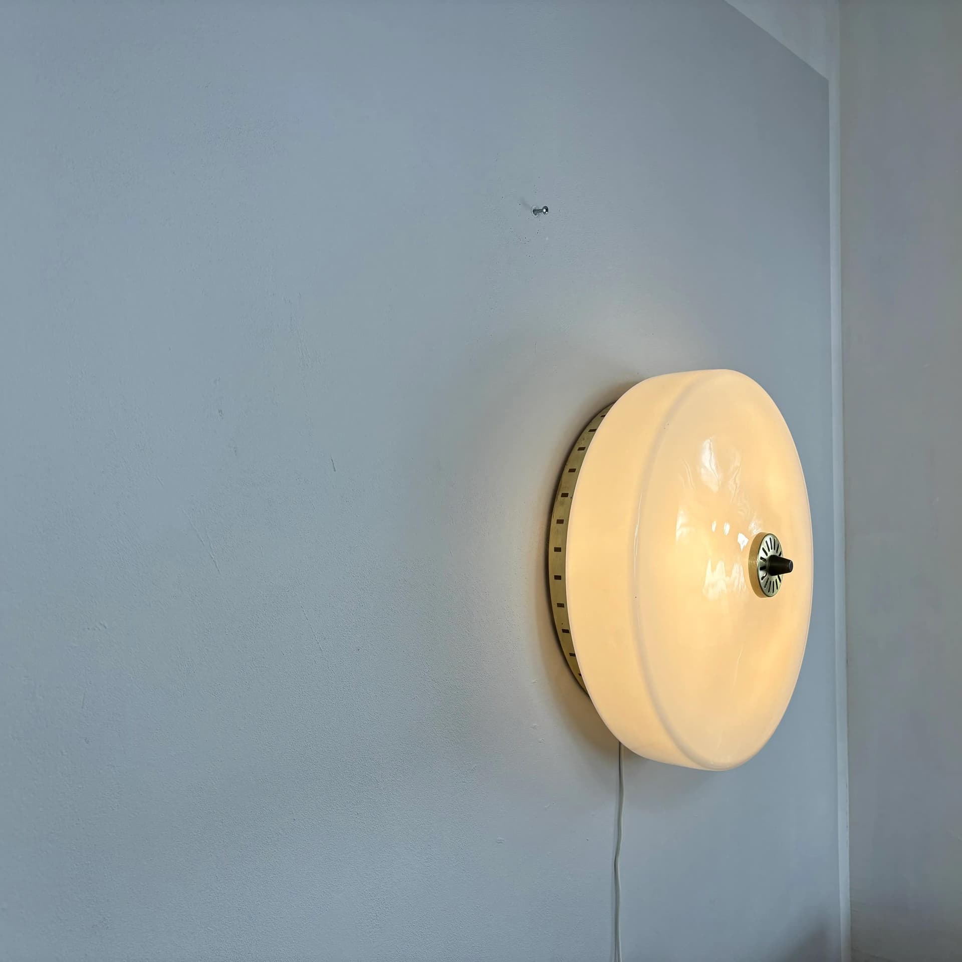 Milky White Opaline Glass Ceiling Lamp, Bauhaus, Germany, 1970s - 8986