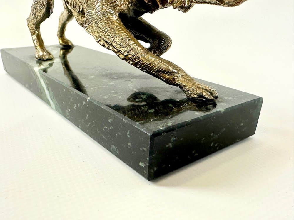 Figurka setera irlandzkiego Art déco, złoty, Włochy, lata 30. - 149711