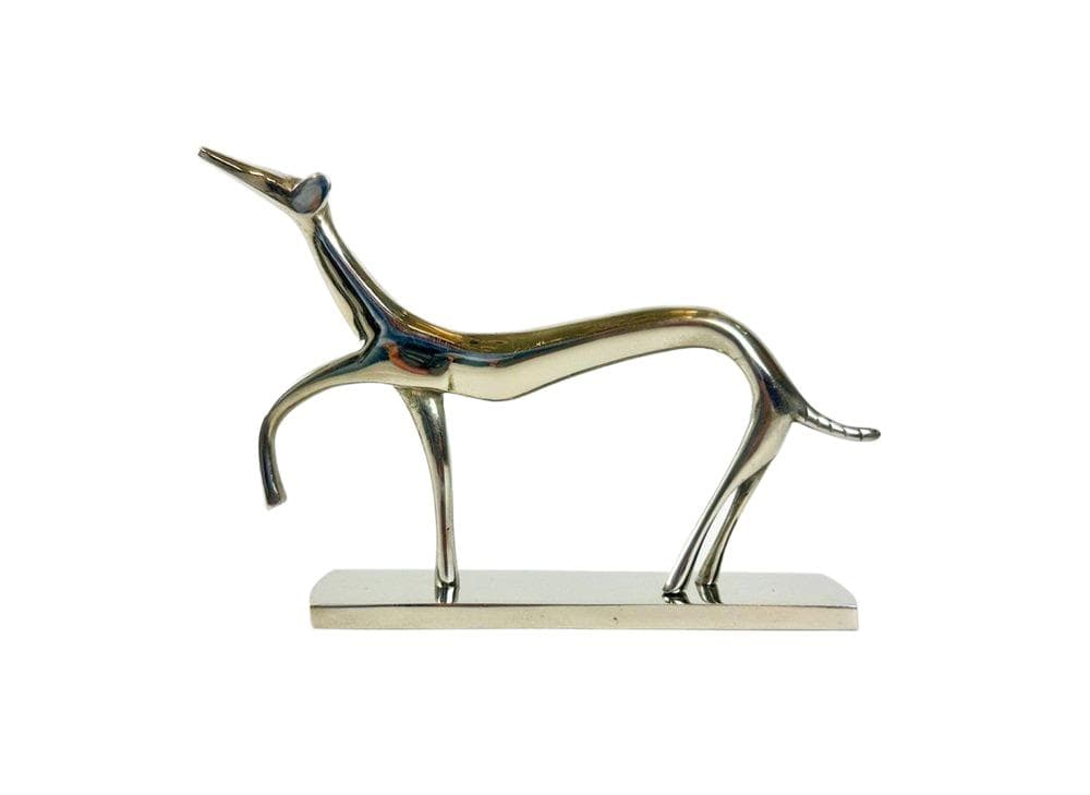 Figurka chart, Art déco, srebrny, mosiądz, proj. L. Hoenig, Węgry, lata 30.