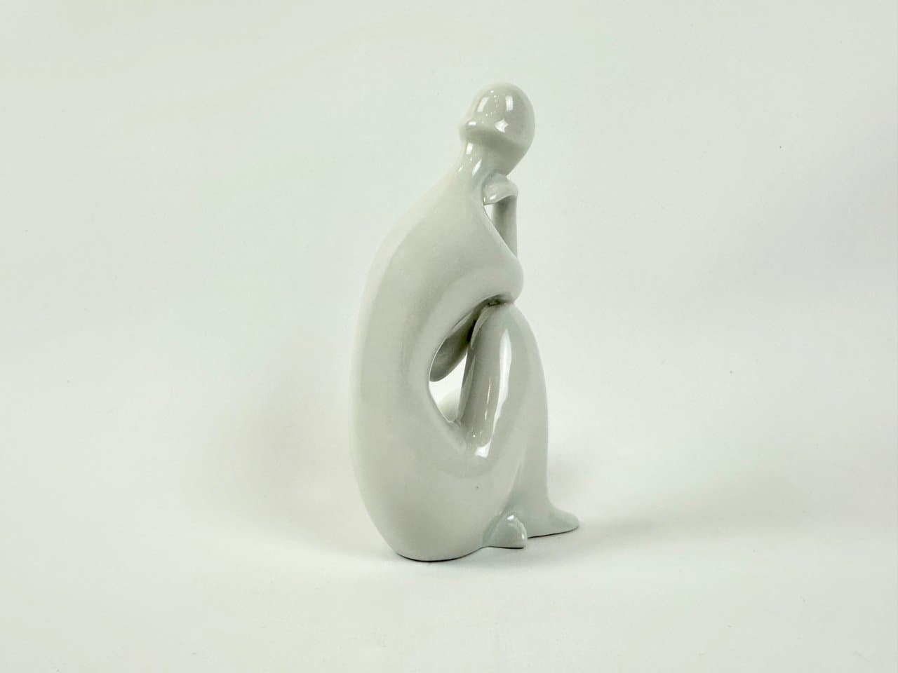 Porcelain figurine, white, by J. Forejtova, Royal Dux Bohemia, Czechoslovakia, 1960s. - 149788