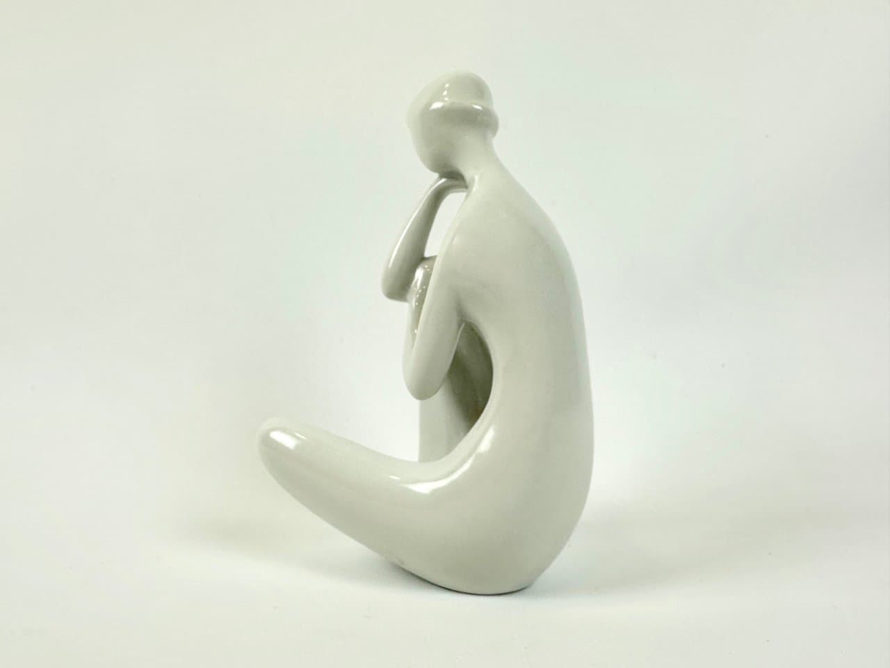 Porcelain figurine, white, by J. Forejtova, Royal Dux Bohemia, Czechoslovakia, 1960s. - 149789