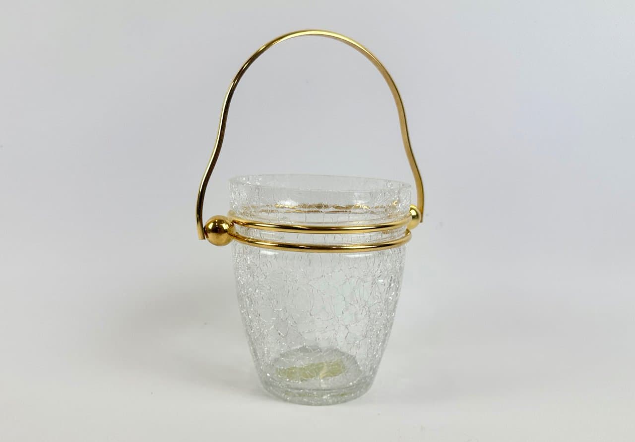 Ice bucket, transparent crystal glass, Belgium, 1960s. - 149794