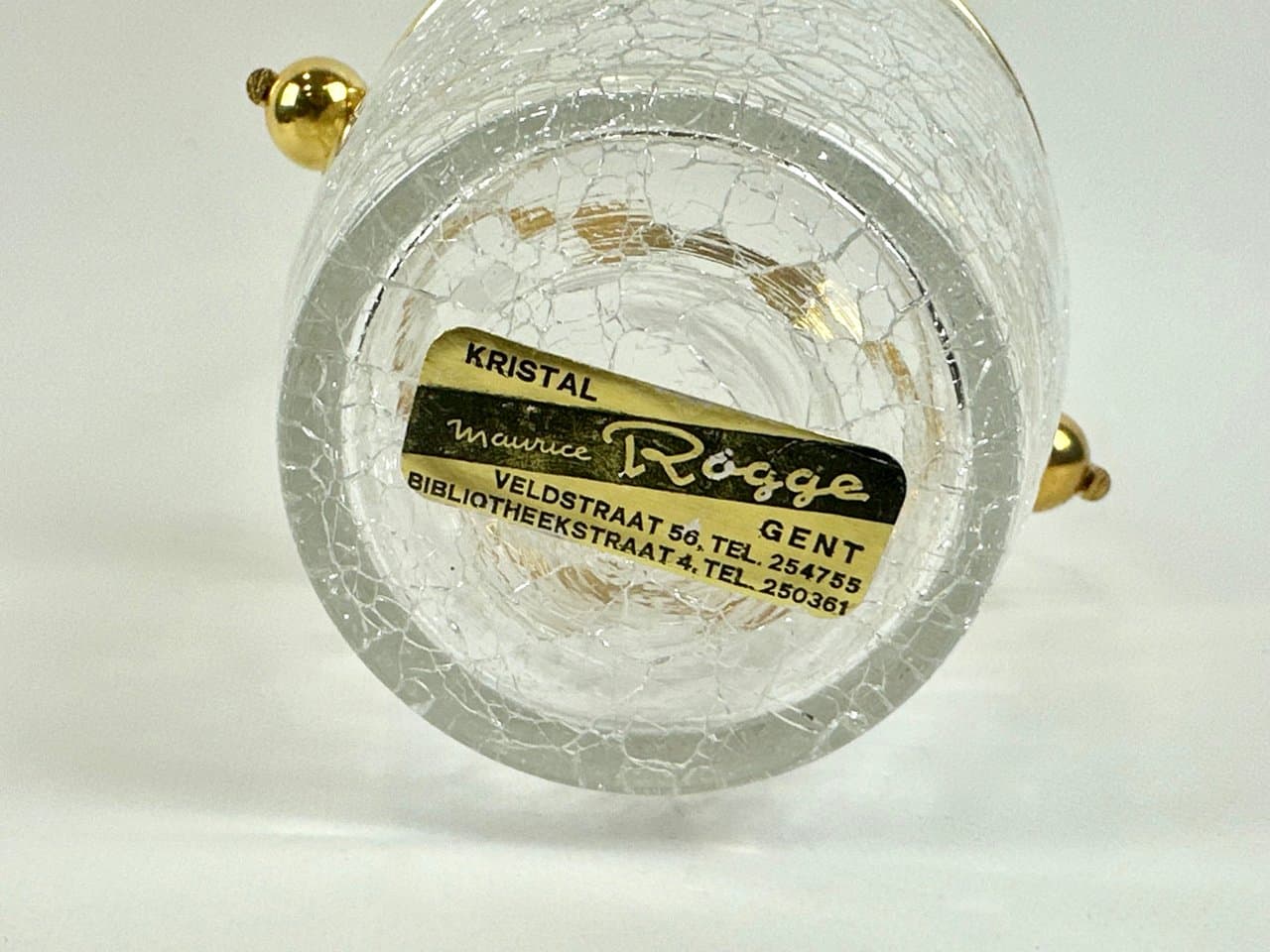 Ice bucket, transparent crystal glass, Belgium, 1960s. - 149796