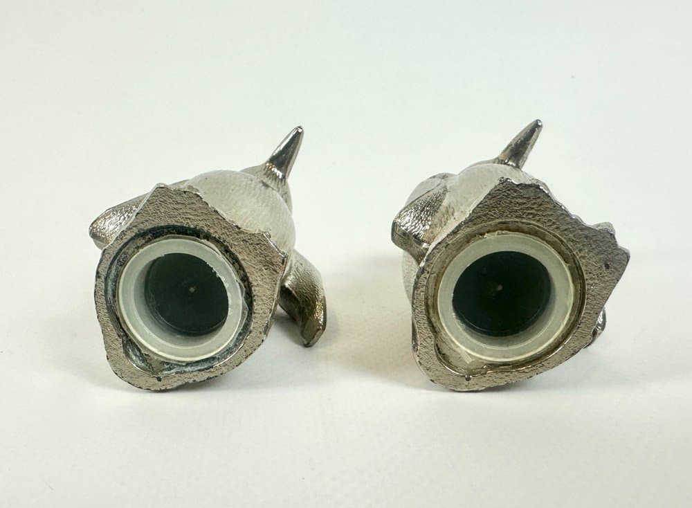 Para solniczek i pieprzniczek pingwiny, srebrny, mosiądz, Niemcy, lata 70. - 149813