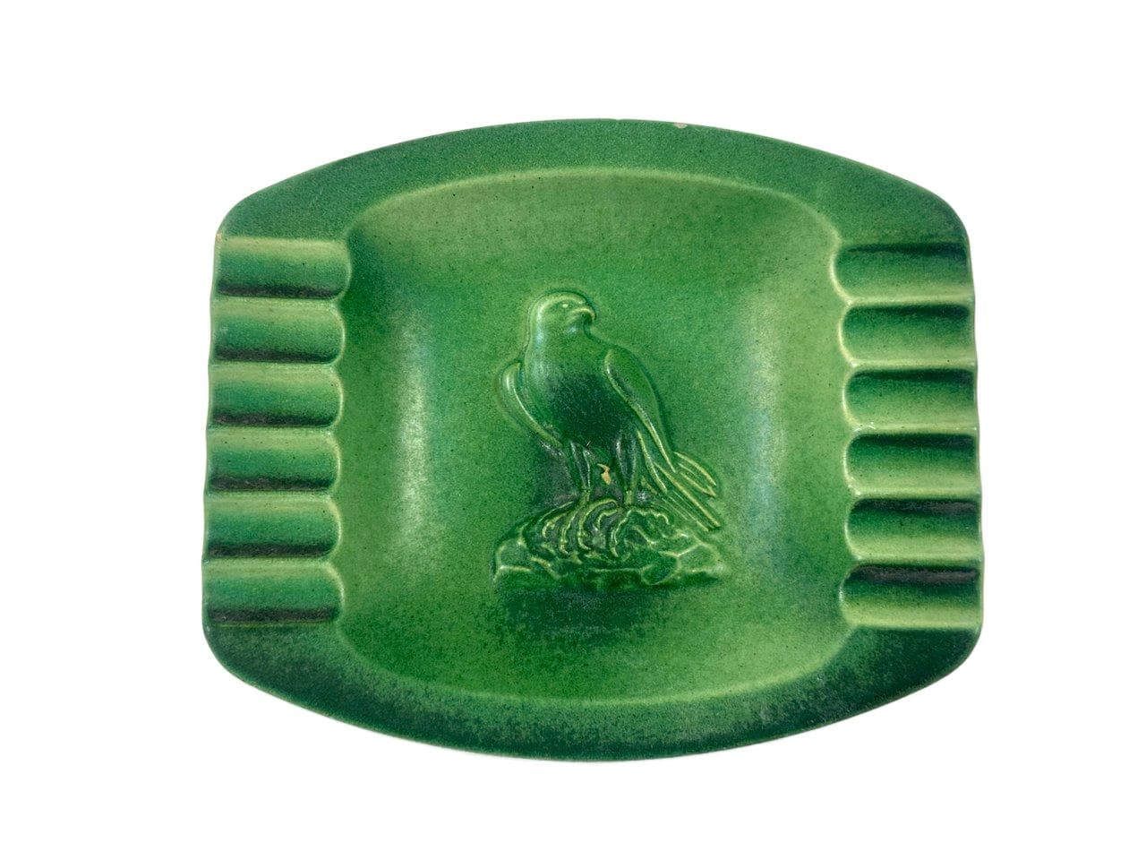 Popielniczka Art Deco, zielona, ceramika, Dania, lata 40. - 148264