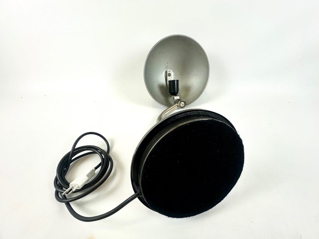 Lampa biurkowa, szary oliwkowy, metal nikiel, Hiszpania, lata 70. - 149961