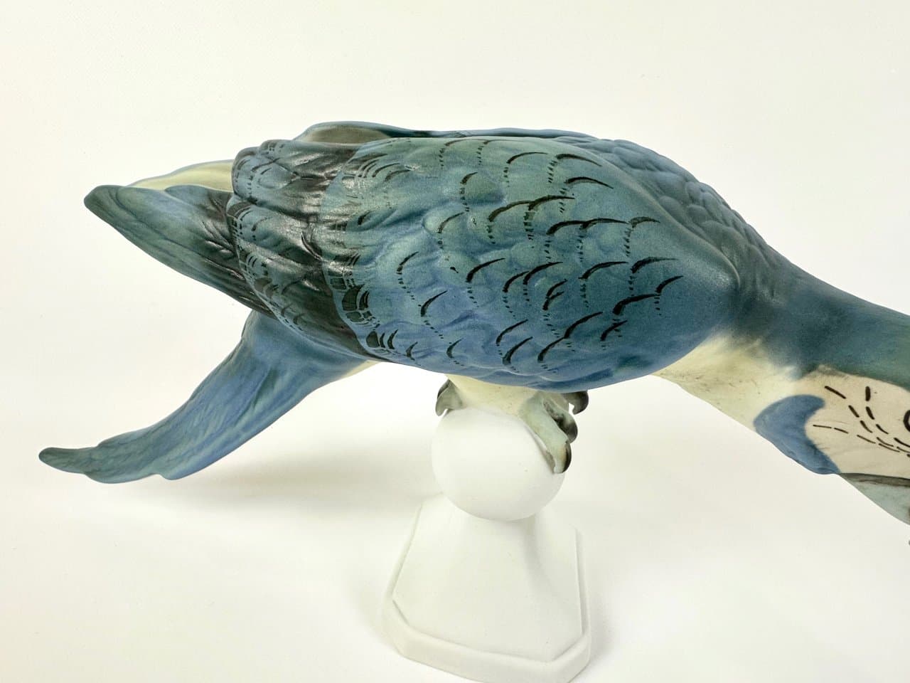 Figurka papuga, turkus, porcelana, Royal Dux Bohemia, Czechosłowacja, lata 60. - 149971