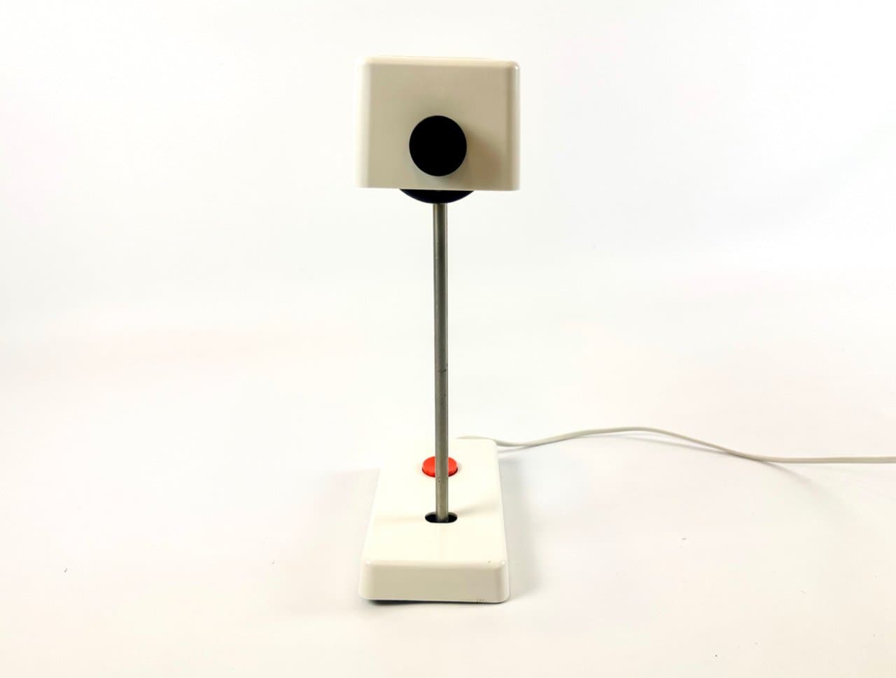 Lampa biurkowa, ivory white, bakelit, metal, Niemcy, lata 50. - 150040