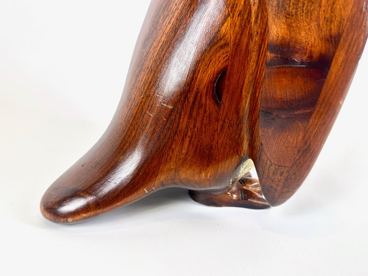 Penguin figurine, brown, wood, brass, 1970s. - 150081