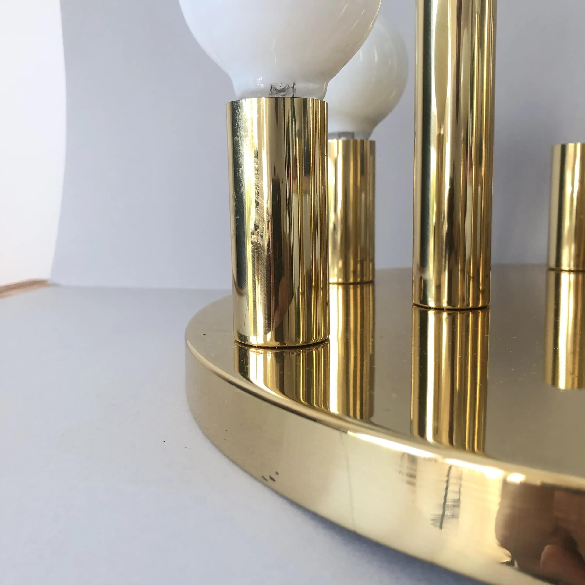 Ceiling or Wall Lamp Space Age, golden brass, Sölken Leuchten, Germany, 1970s. - 131824