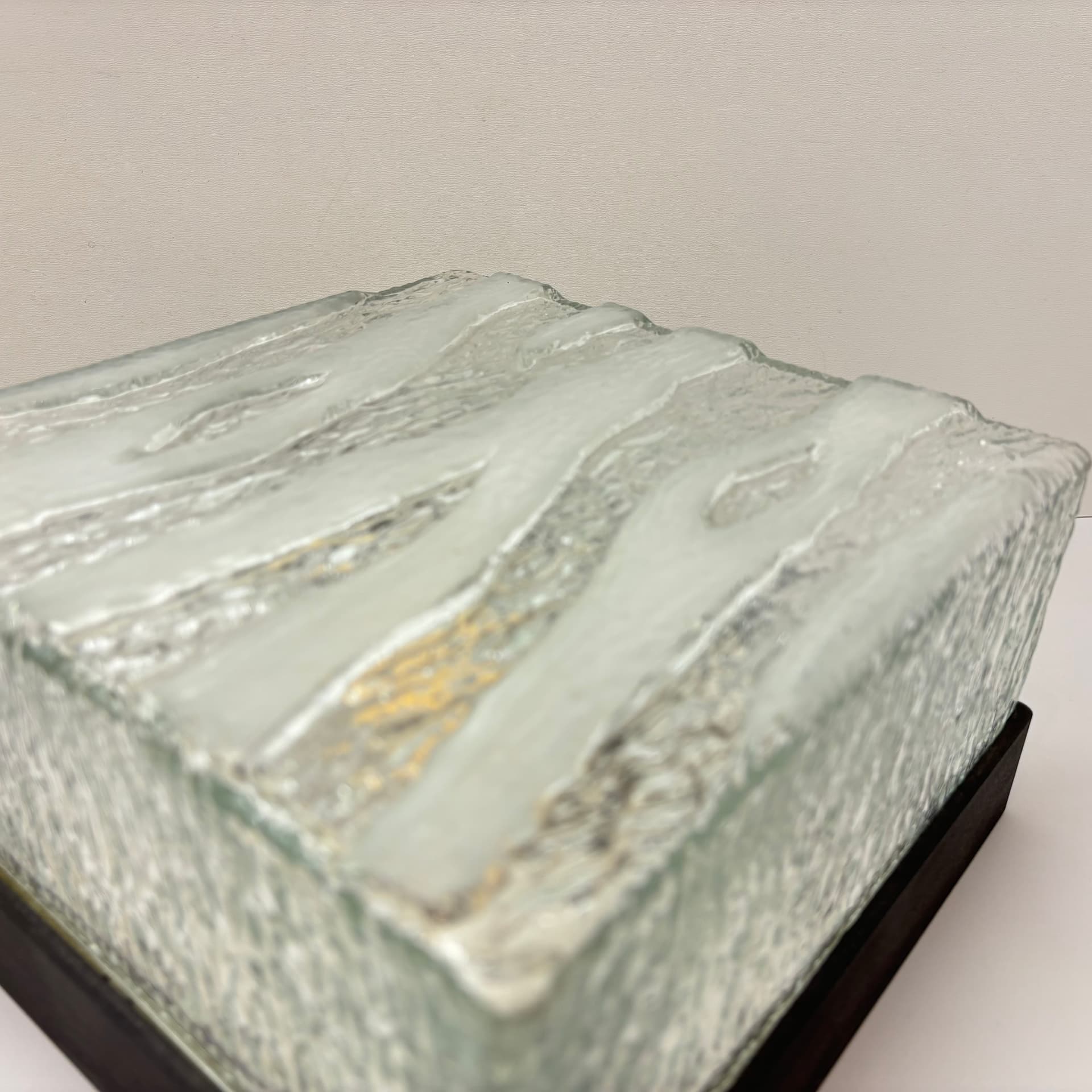 Wall lamp, transparent glass, black bakelite, ERCO, Germany, 1970s. - 131841