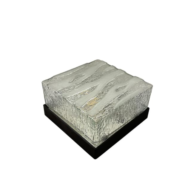 Wall lamp, transparent glass, black bakelite, ERCO, Germany, 1970s. - DIMENSION