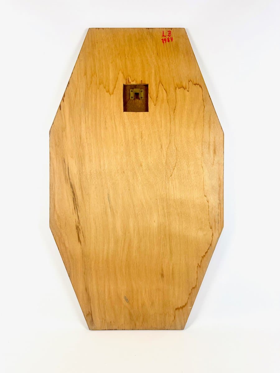 Wall mirror, hand-painted, brown wood, glass, Austria, 1980s. - 150192