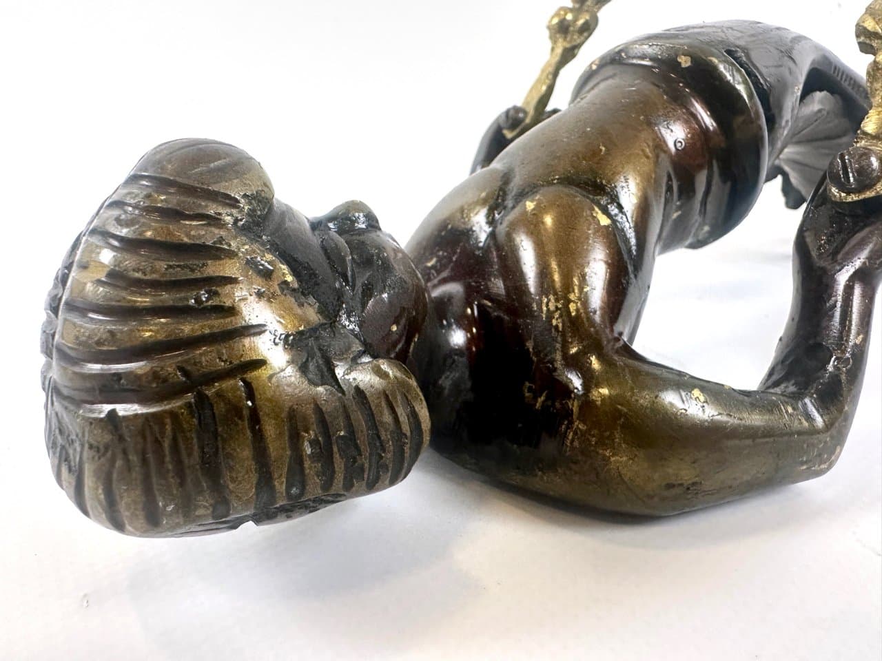 Door Pull Handle Cherub, golden, brass, Victorian style, 19th c. - 150200