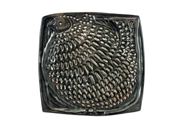 Wall Plaque, grey ceramic, Sweden, 1960s. - DIMENSION