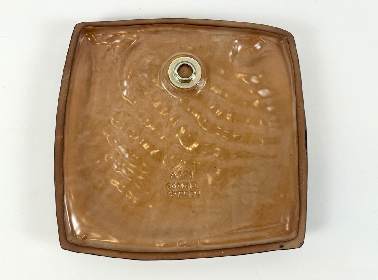 Wall Plaque, grey ceramic, Sweden, 1960s. - 150226