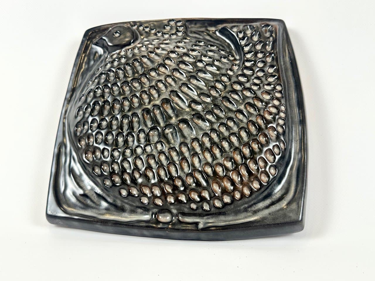 Wall Plaque, grey ceramic, Sweden, 1960s. - 150223