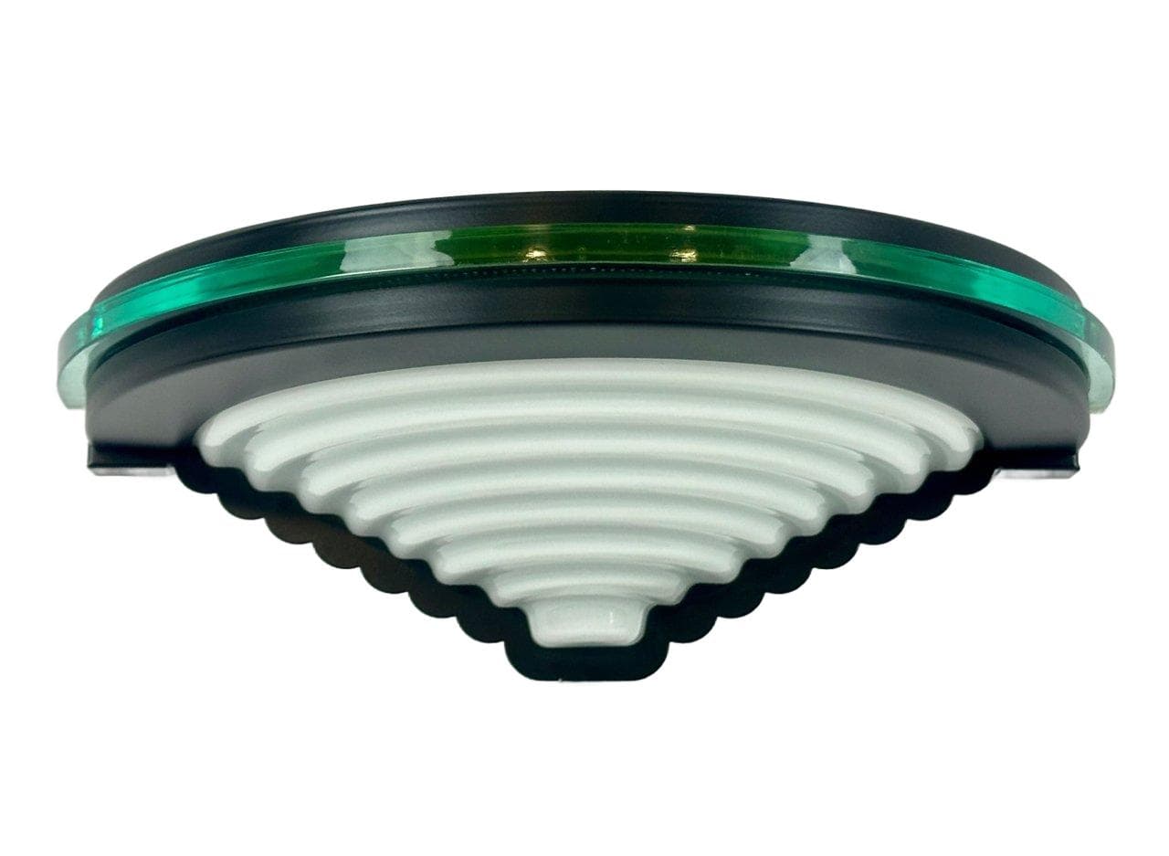 Kinkiet Cister, postmodernizm, metal czarny, akryl biały i zielony, Ikea, Szwecja, lata 80.