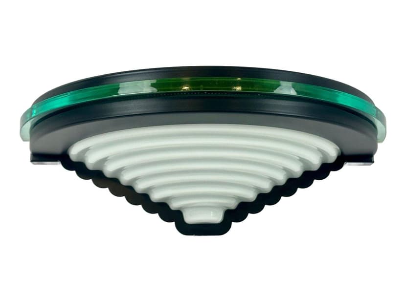 Kinkiet Cister, postmodernizm, metal czarny, akryl biały i zielony, Ikea, Szwecja, lata 80.