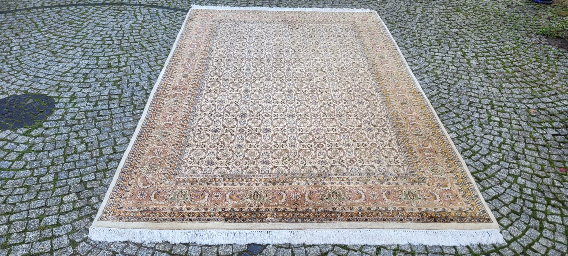 Dywan Indo Bidjar 200x330cm, kość słoniowa, wełna, Indie, lata 80. - 131859