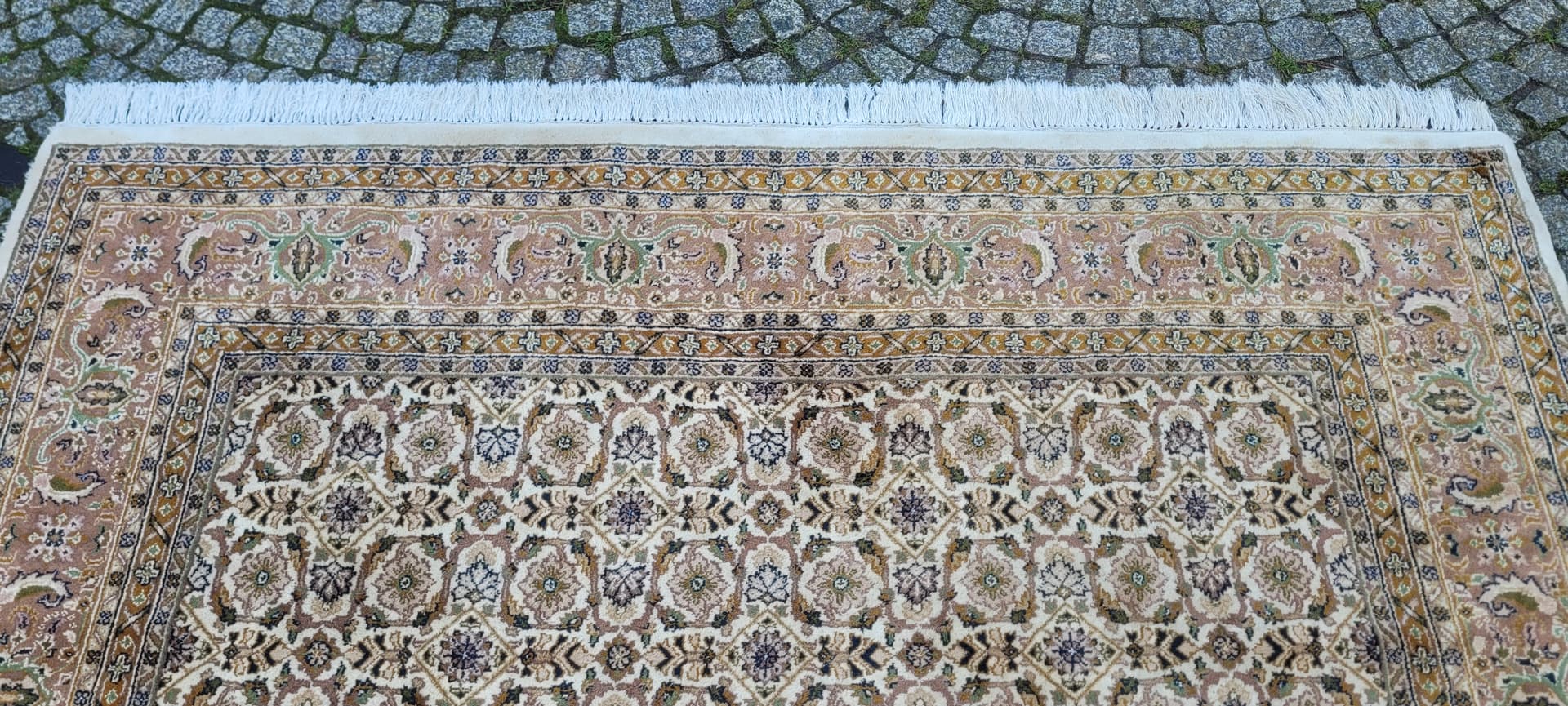 Dywan Indo Bidjar 200x330cm, kość słoniowa, wełna, Indie, lata 80. - 131868