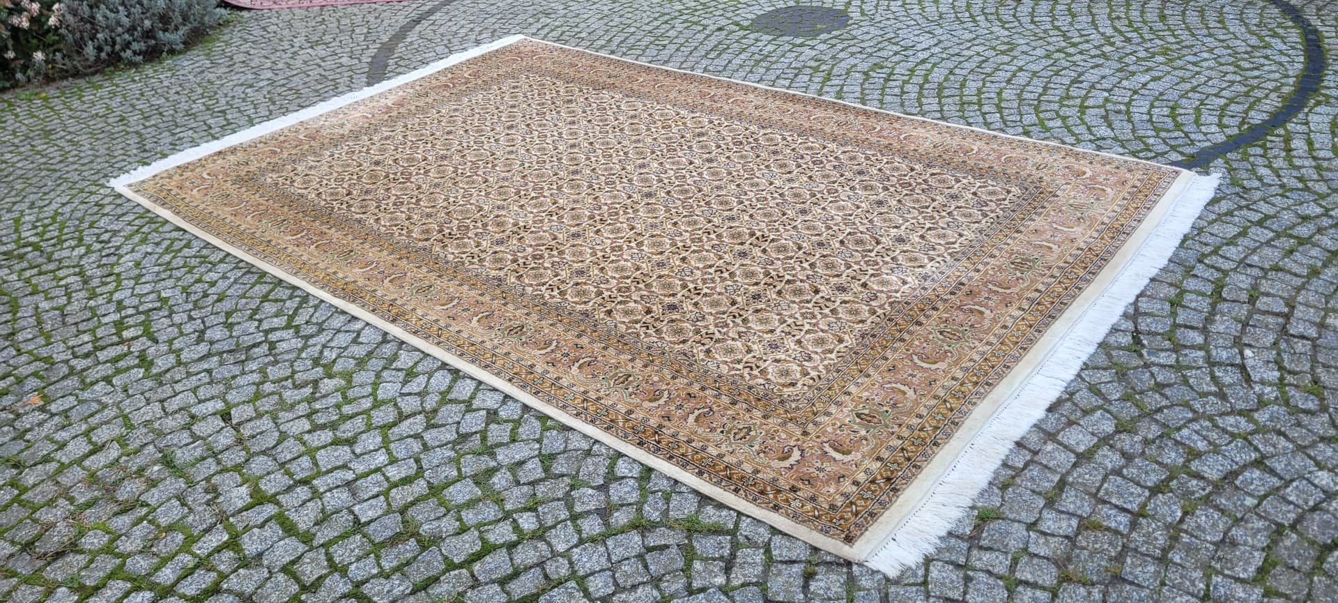 Dywan Indo Bidjar 200x330cm, kość słoniowa, wełna, Indie, lata 80. - 131861