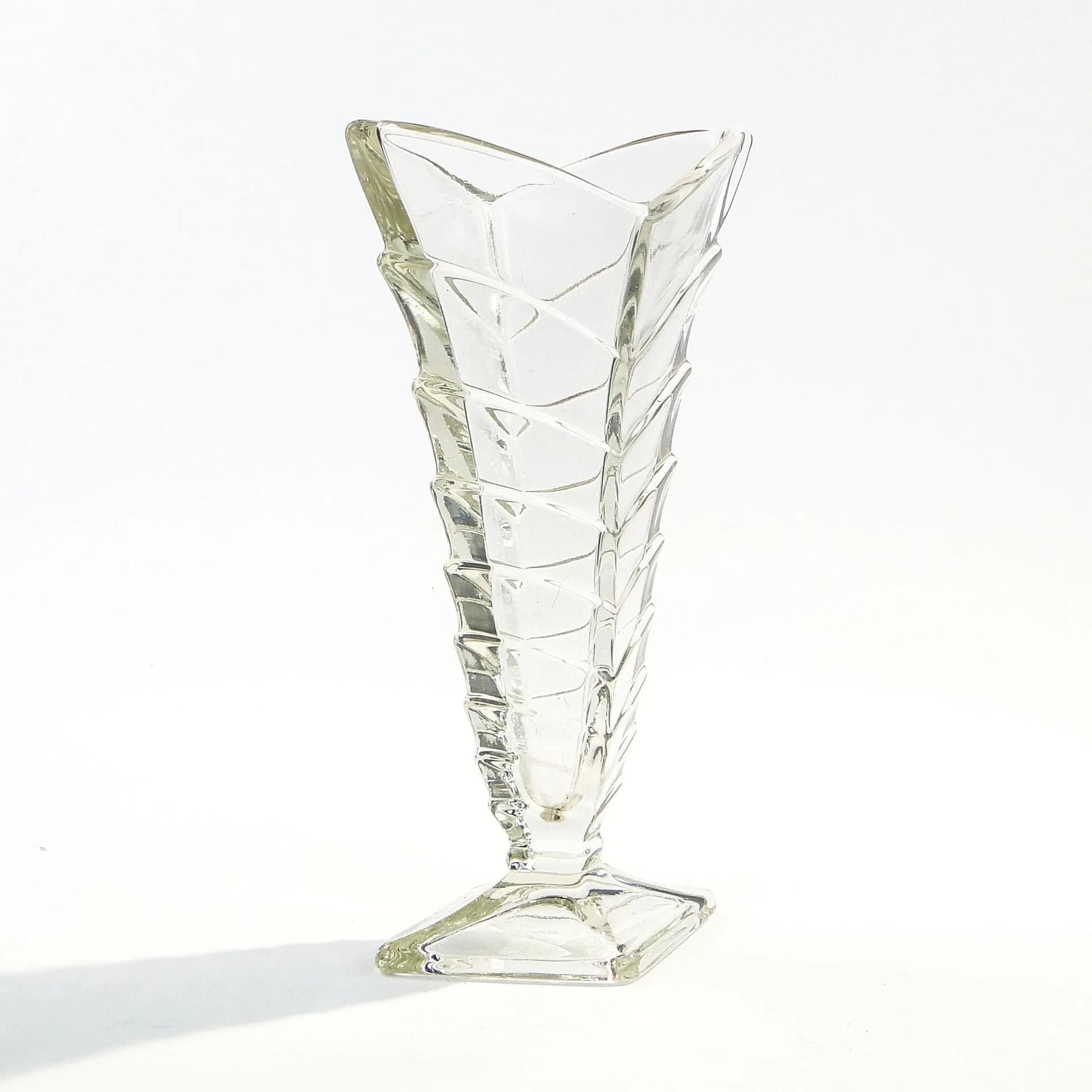 Wazon Art Deco, szkło transparentne, Huta Niemen, Polska, lata 30. - 9336