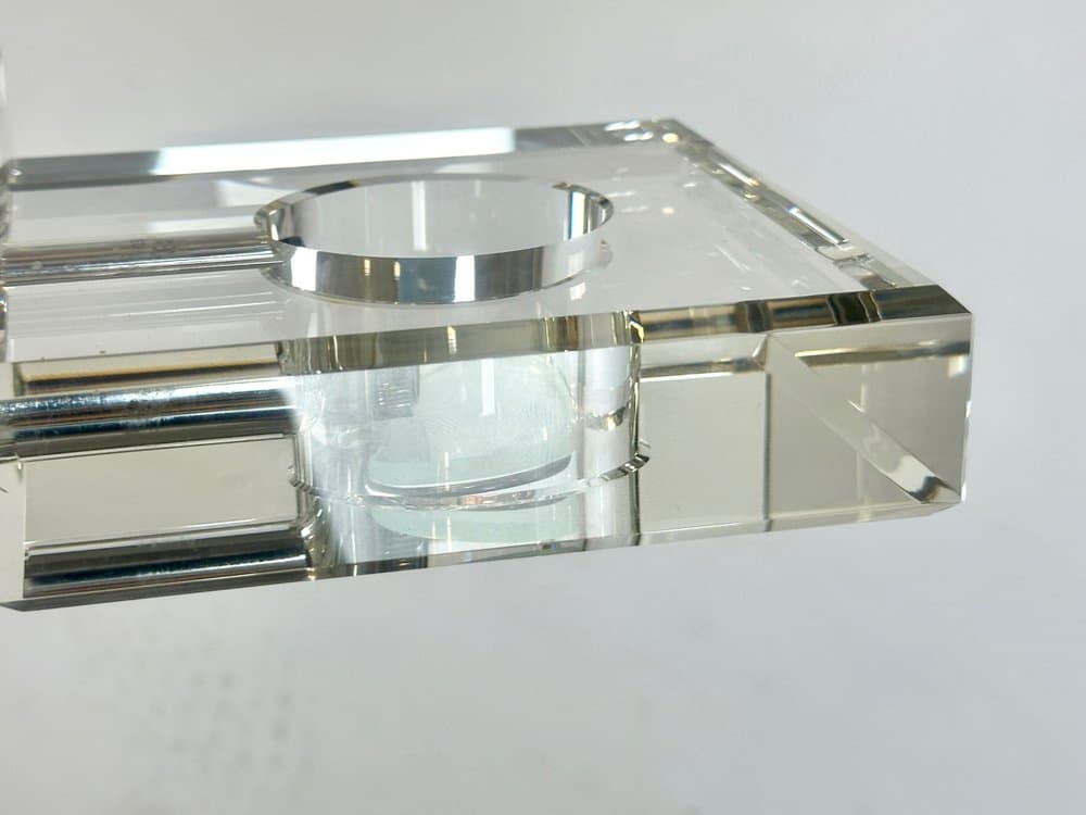 Lampa wisząca, transparentny kryształ, chrom, lata 90. - 150373