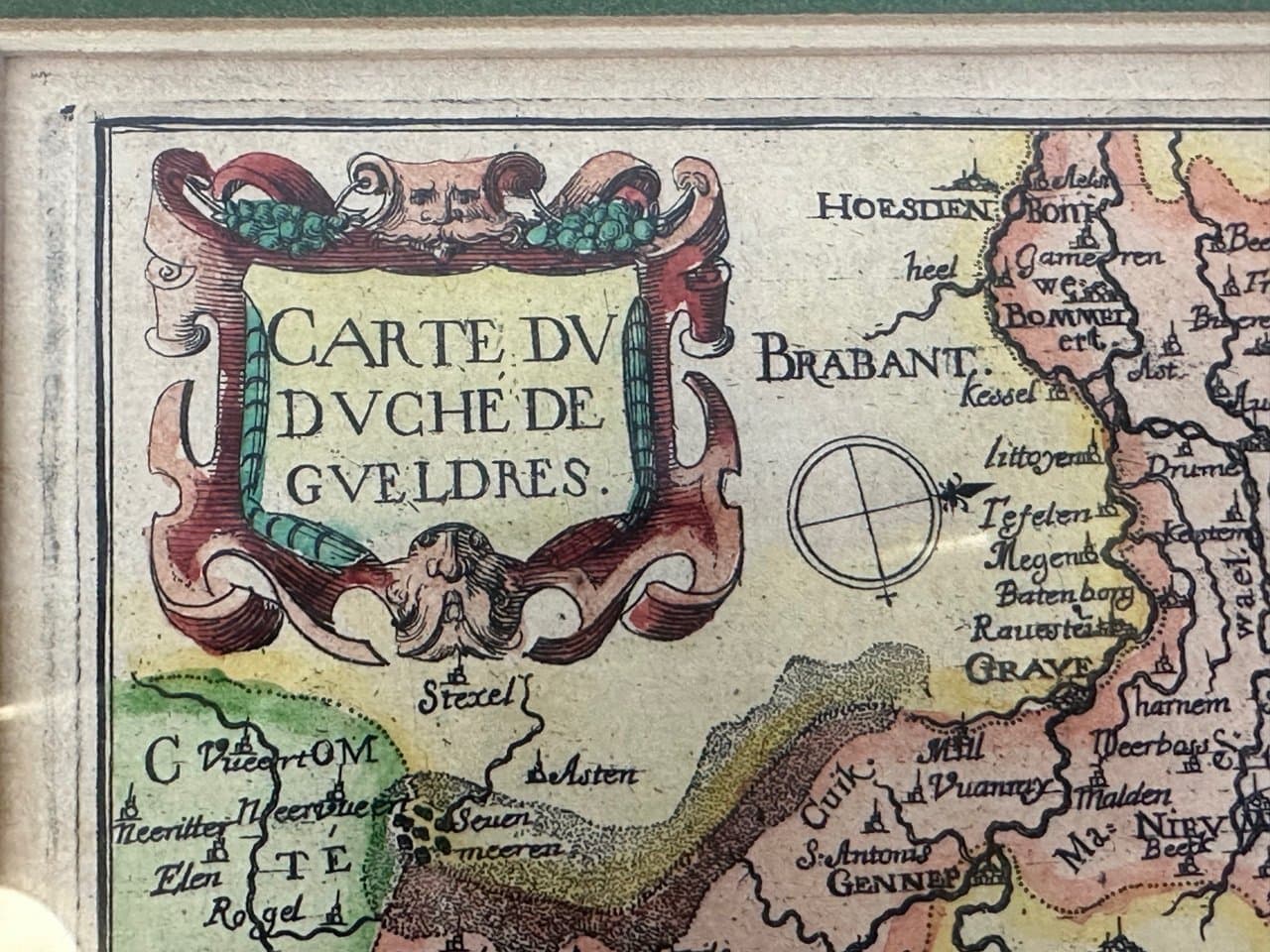 Mapa Gueldria, miedzioryt kolorowany, aut. C. Tassin, Francja, 1633 - 150436