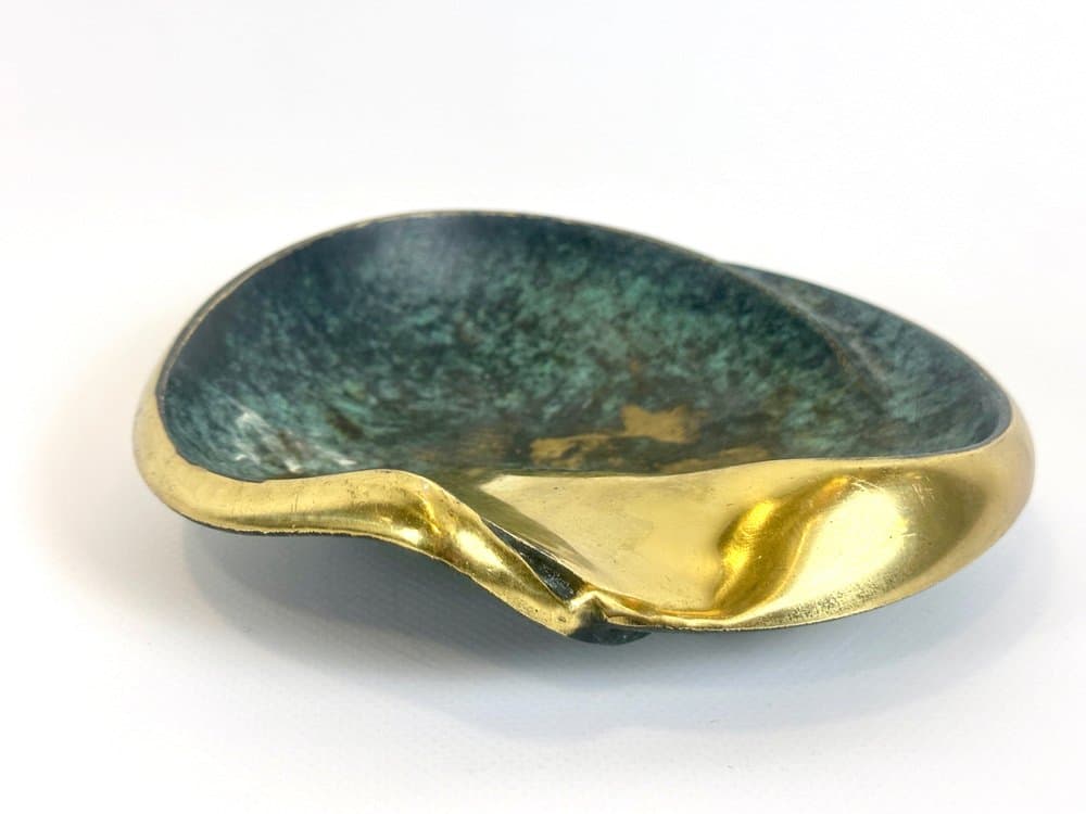 Ashtray, green brass, Austria, 1950s - 150455