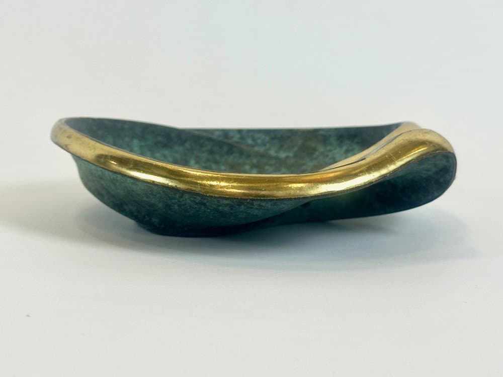 Ashtray, green brass, Austria, 1950s - 150458