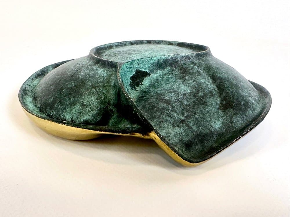 Ashtray, green brass, Austria, 1950s - 150461