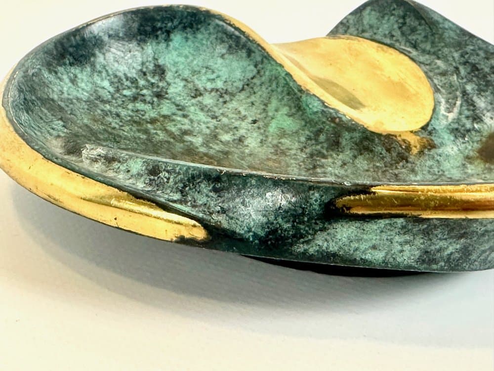 Ashtray, green brass, Austria, 1950s - 150456